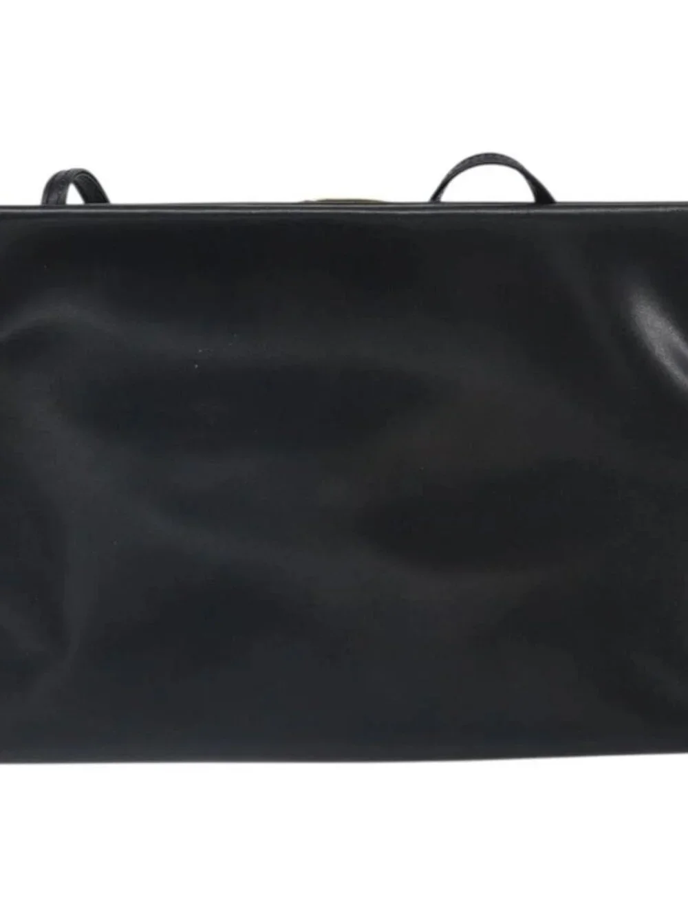 Salvatore Ferragamo Shoulder Bag Leather Black Gold Auth 163963